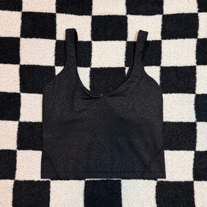 lululemon align black spaghetti strap workout tank top with bra